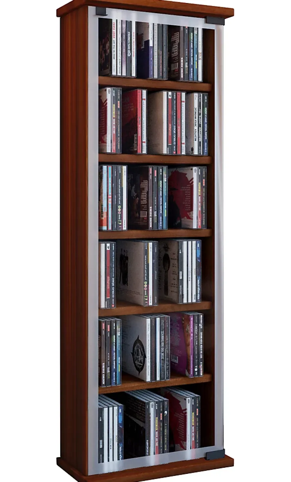Holz CD DVD Regal Classic Glastür