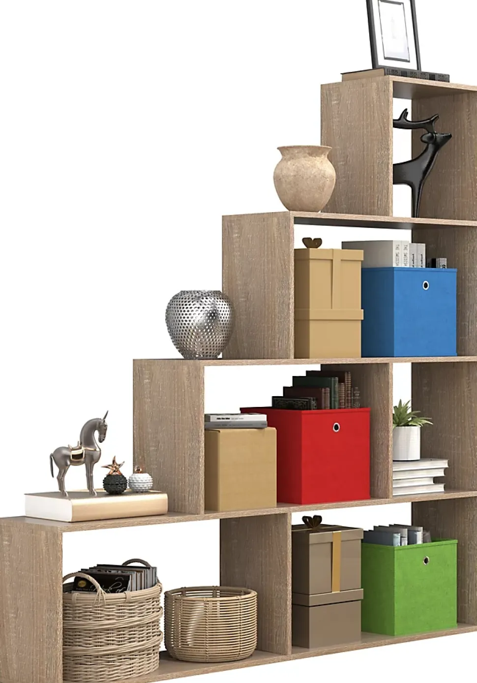 Holz Regal Raumteiler Bücher Dubila L
