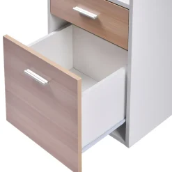 HOMCOM Bureau Informatique multimédia Design Multi-rangements 137 L x 55 l x 92 H cm chêne Blanc