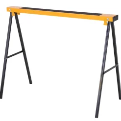 HOMCOM Lot de 2 tréteaux pliables compactes poignée transport dim. 100L x 50l x 76H cm surface antidérapante métal noir jaune