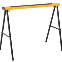 HOMCOM Lot de 2 tréteaux pliables compactes poignée transport dim. 100L x 50l x 76H cm surface antidérapante métal noir jaune