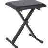 HOMCOM Tabouret banquette réglable pliable pour piano et clavier acier revêtement synthétique noir