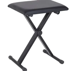 HOMCOM Tabouret banquette réglable pliable pour piano et clavier acier revêtement synthétique noir