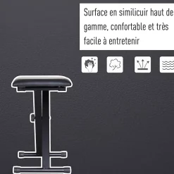 HOMCOM Tabouret banquette réglable pliable pour piano et clavier acier revêtement synthétique noir