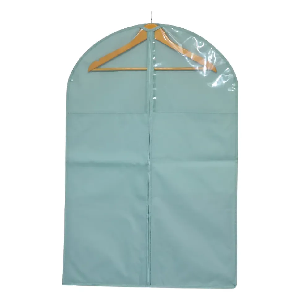 Housse de rangement pour vêtement H. 90 cm x L. 60 cm Pratiks vert d'eau