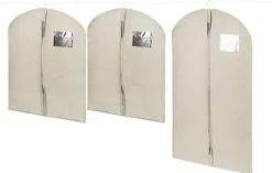 Housse pour vêtement Compactor Nancy beige 2 courts + 1 long vendue par 3 pièces