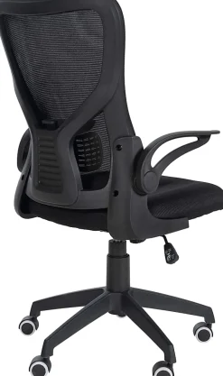 Hudson chaise de bureau ergonomique, soutien lombaire, pivotante, piétement, accoudoirs, capacité de charge 120 kg Noir