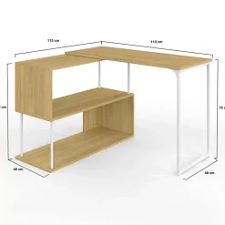 Id market bureau angle - 113 x 48 cm. haut de 75 cm. en bois - blanc