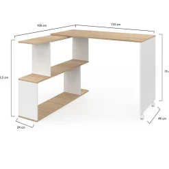 Id market bureau angle - 110 x 48 cm. haut de 75 cm. en panneaux de particules - bois