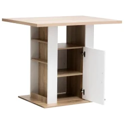 Ilot de cuisine effet bois naturel blanc 90x110cm - Beige- 5five