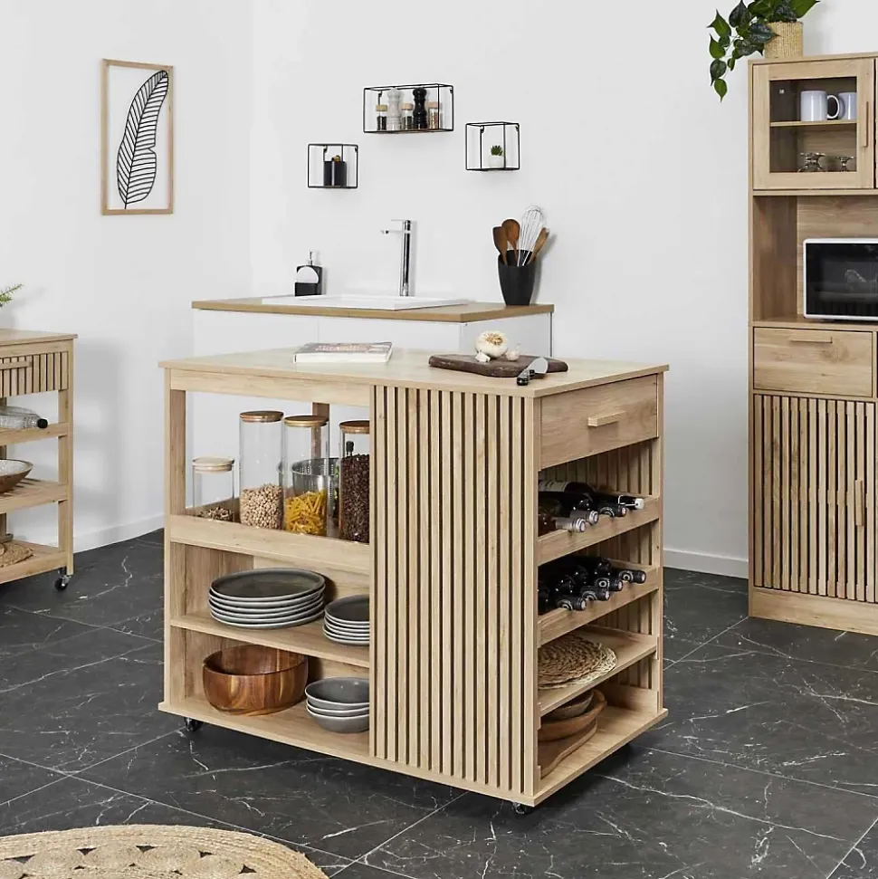 Ilot de cuisine en bois Klaus - Type: Buffet de cuisine