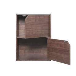 Iris Ohyama, Bibliothèque de rangement, Meuble avec 2 portes et 2 étagères, MDB-2D, Marron, L29 x P36.6 x H49.4 cm
