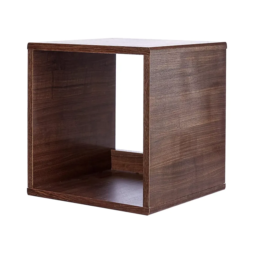 Iris Ohyama, Bibliothèque, Lot de 2 meubles d'appoint, Etagères de rangement, QR-34, Marron