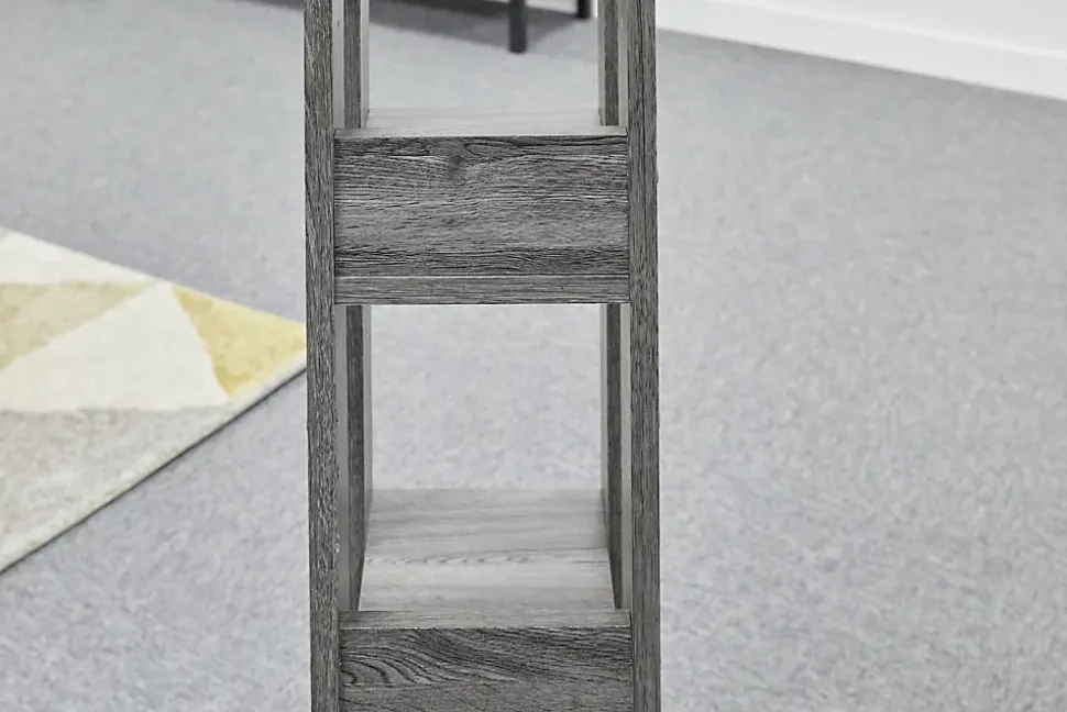 Iris Ohyama, Bibliothèque, Meuble de rangement à 3 Niveaux/étagères ajustables, OWR-200- Chêne Gris, L29.3 x P20 x H87.9 cm
