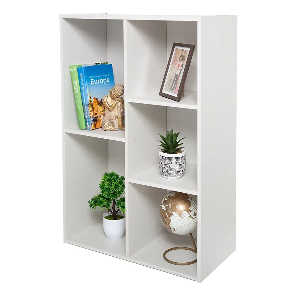 Iris Ohyama, Bibliothèque, étagère à 5 Compartiments, Meuble à livres, CX-23C, Chêne Blanc, L29 x P60 x H87.9 cm