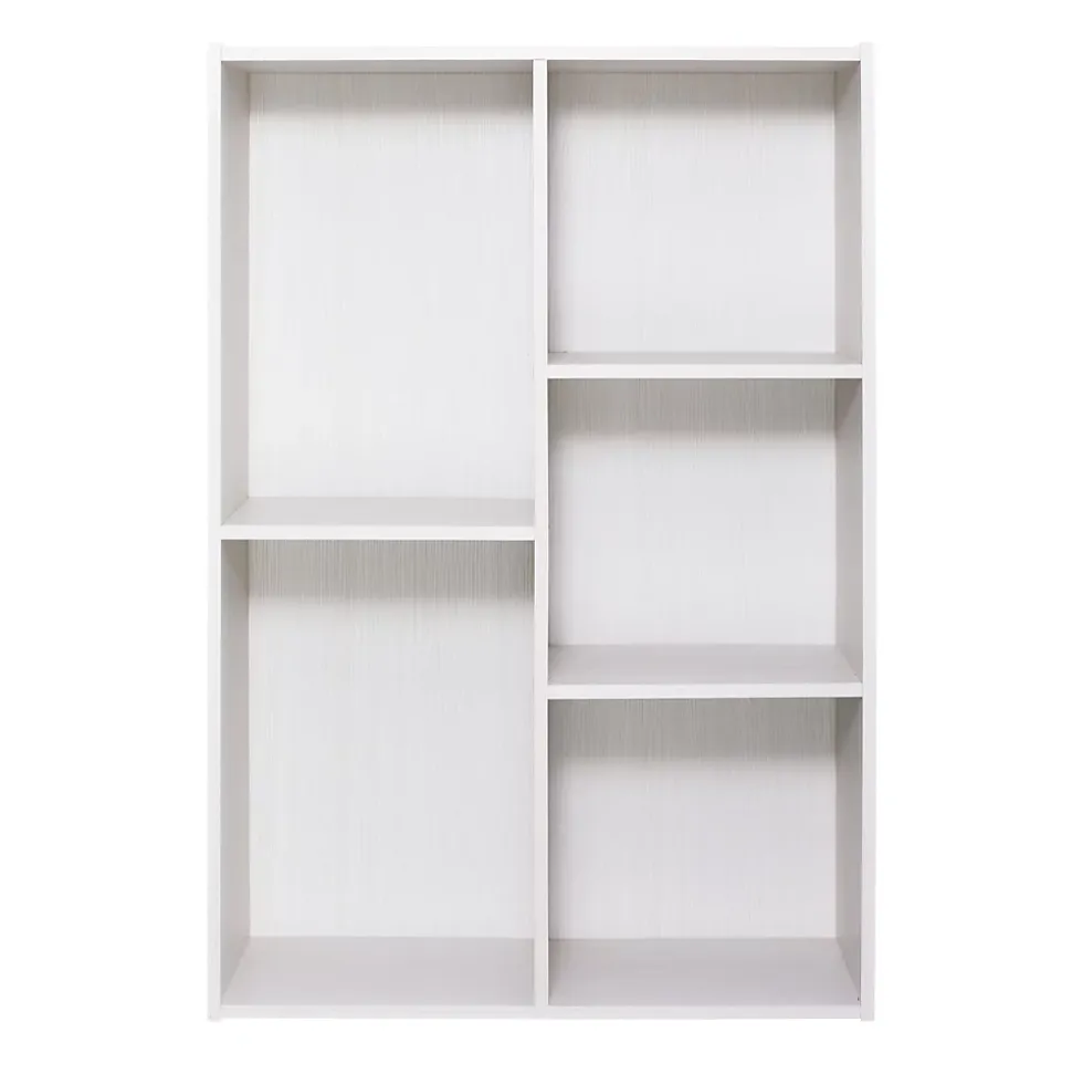 Iris Ohyama, Bibliothèque, étagère à 5 Compartiments, Meuble à livres, CX-23C, Chêne Blanc, L29 x P60 x H87.9 cm
