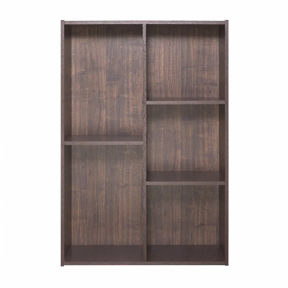 Iris Ohyama, Bibliothèque, étagère à 5 Compartiments, Meuble à livres, CX-23C, Marron, L29 x P60 x H87.9 cm