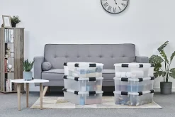 Iris Ohyama, Boite de Rangement Hermétique, 30L, Lot de 6, Transparent, DDAT-LS