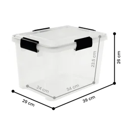 Iris Ohyama, Boite de Rangement Hermétique, 20L, Lot de 6, Transparent, AT-SD