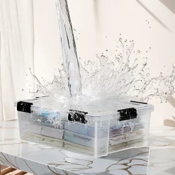 Iris Ohyama, Boite de Rangement Hermétique, 30L, Lot de 4, Transparent, AT-LS