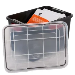 Iris Ohyama, Boite de Rangement Hermétique, 20L, Lot de 3, Noir, DDAT-SD