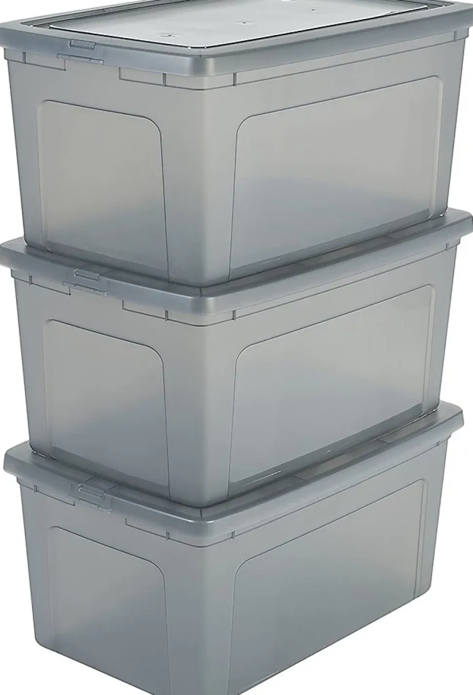 Iris Ohyama, Boite de Rangement Multi-Usages, 50L, Lot de 3, Gris, MCB-50