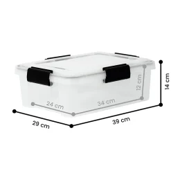 Iris Ohyama, Boite de Rangement Hermétique, 10L, Lot de 4, Transparent, AT-S