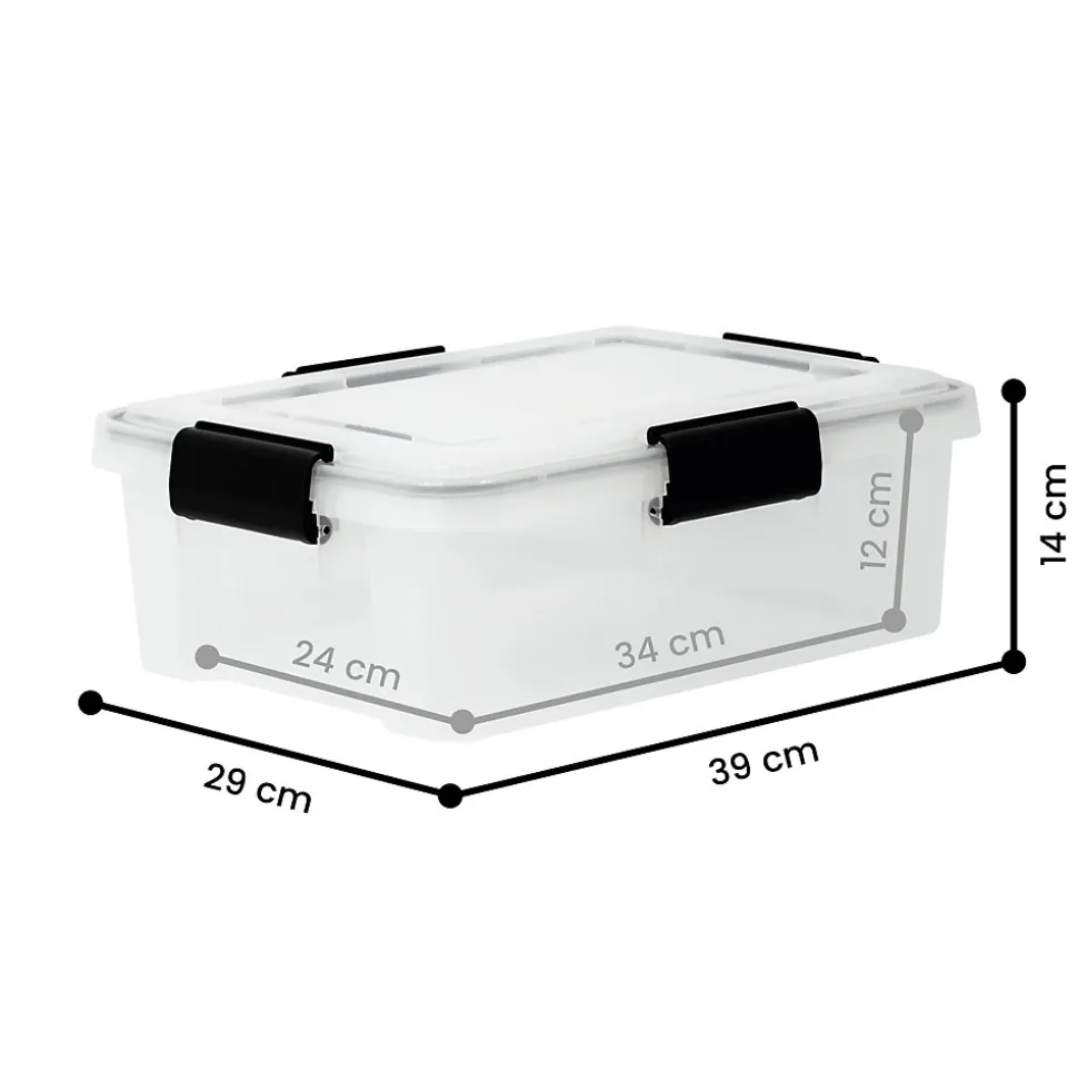 Iris Ohyama, Boite de Rangement Hermétique, 10L, Lot de 4, Transparent, AT-S