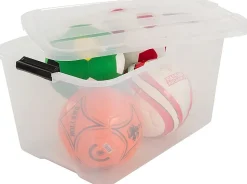 Iris Ohyama, Boite de Rangement Plastique avec Couvercle, 45L, Lot de 2, Transparent, TB-45