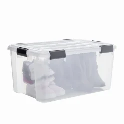 Iris Ohyama, Boite de Rangement Hermétique, 50L, Lot de 4, Transparent, DDAT-L