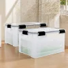 Iris Ohyama, Boite de Rangement Hermétique, 50L, Lot de 3, Transparent, AT-L