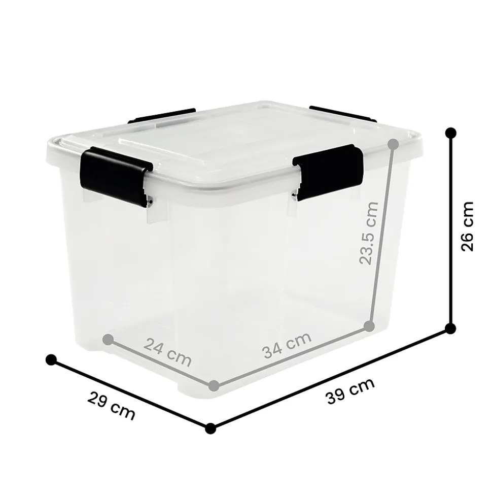 Iris Ohyama, Boite de Rangement Hermétique, 20L, Lot de 3, Transparent, AT-SD
