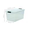 Iris Ohyama, Boite de Rangement Plastique avec Couvercle, 45L, Lot de 4, Transparent, TB-45