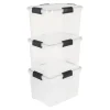 Iris Ohyama, Boite de Rangement Hermétique, 20L, Lot de 3, Transparent, DDAT-SD