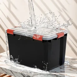 Iris Ohyama, Boite de Rangement Hermétique, 70L, Lot de 2, Noir, AT-LD