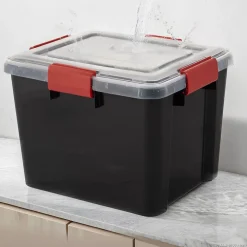 Iris Ohyama, Boite de Rangement Hermétique, 20L, Lot de 3, Noir, AT-SD