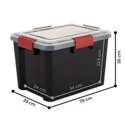 Iris Ohyama, Boite de Rangement Hermétique, 20L, Lot de 3, Noir, AT-SD