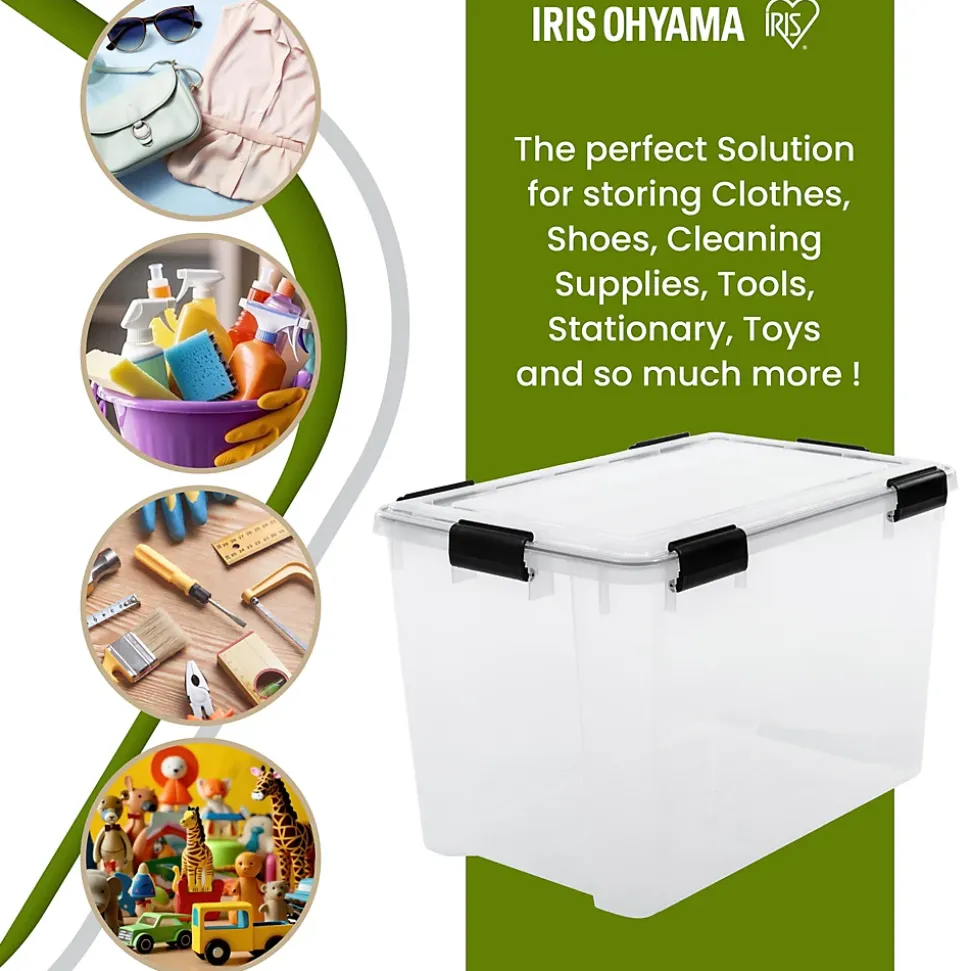 Iris Ohyama, Boite Rangement Hermétique Plastique, 70L, Unité, Transparent, WSB-70