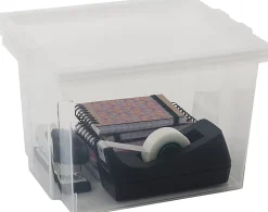 Iris Ohyama, Boites de Rangement Polyvalente, 30L, Lot de 3, Transparent, USB-M