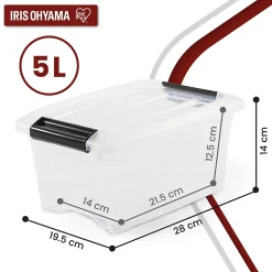 Iris Ohyama, Boitess de Rangement Plastique recyclé avec Couvercle, 15L, Lot de 4, Transparent, NTB-15