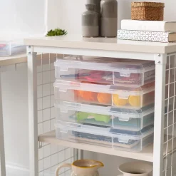 Iris Ohyama, Boîte de Rangement Loisirs plastique avec clip, 10L, Transparent, SBC-350E