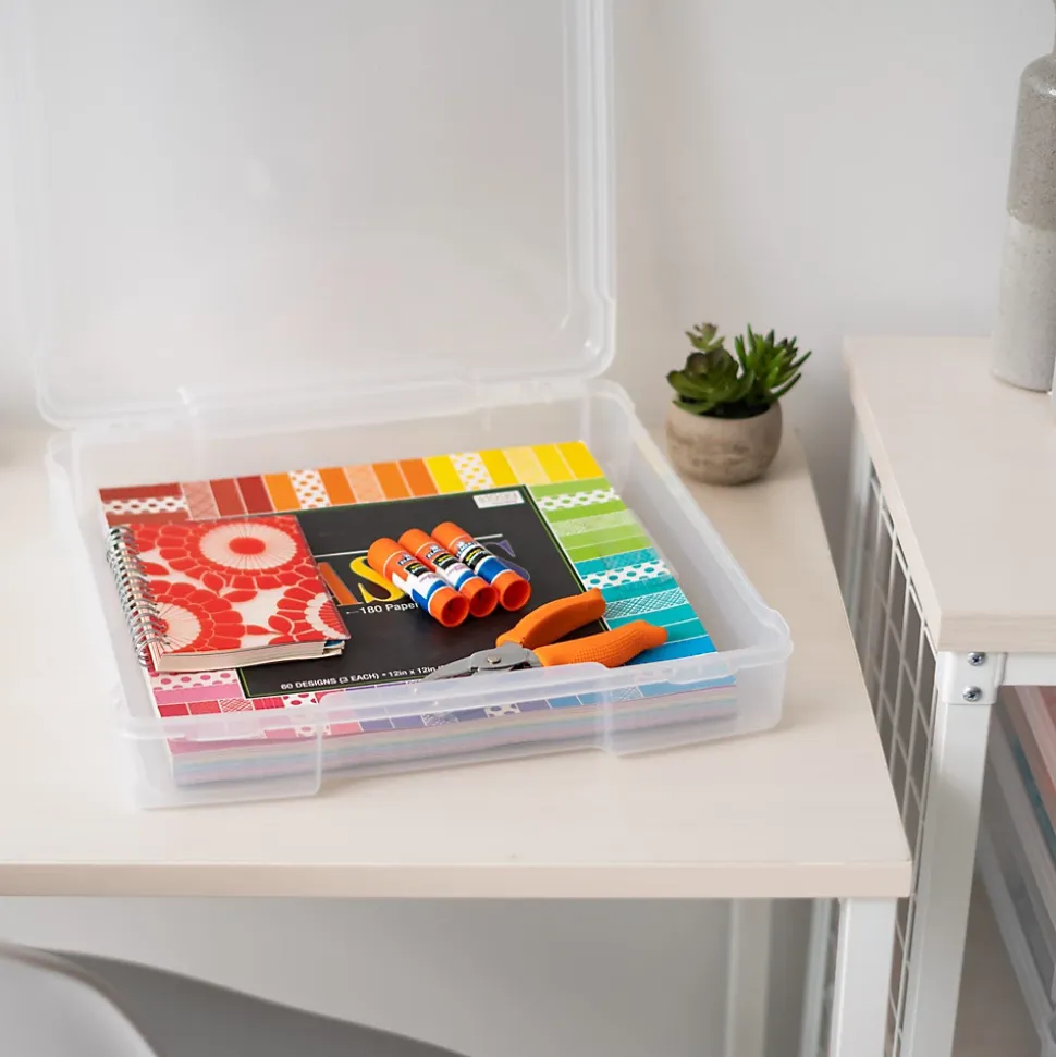 Iris Ohyama, Boîte de Rangement Loisirs plastique avec clip, 10L, Transparent, SBC-350E
