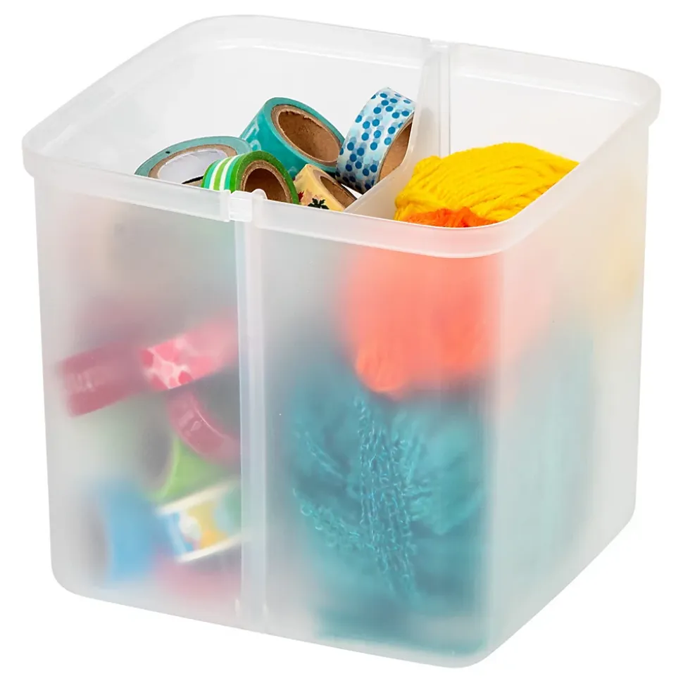 Iris Ohyama, Boîte de Rangement Loisirs plastique, 25L, 4 compartiments, Transparent DCB-4
