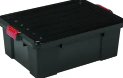 Iris Ohyama, Boîtes de Rangement Garage plastique, 25L, Lot de 3, Noir, SK-230