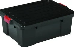 Iris Ohyama, Boîtes de Rangement Garage plastique, 25L, Lot de 3, Noir, SK-230