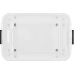 Iris Ohyama, Boîtes de rangement plastique sur roulette, 60L, Lot de 4, Transparent, TBR-60