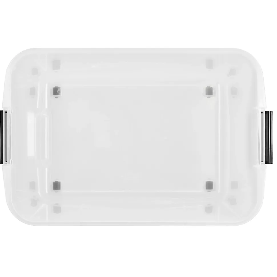 Iris Ohyama, Boîtes de rangement plastique sur roulette, 60L, Lot de 4, Transparent, TBR-60