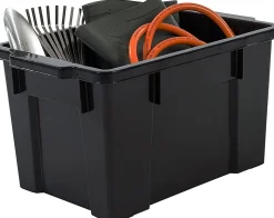 Iris Ohyama, Boîtes de Rangement Garage plastique, 21L, Lot de 3, Noir, SK-210