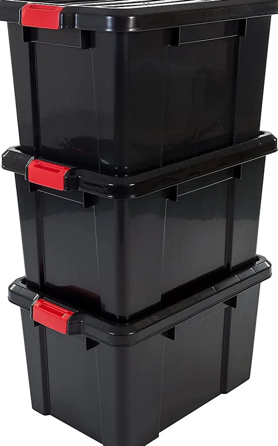Iris Ohyama, Boîtes de Rangement Garage plastique, 50L, Lot de 3, Noir, SK-450