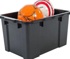 Iris Ohyama, Boîtes de Rangement Garage plastique, 50L, Lot de 3, Noir, SK-450